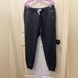 EUC Hollister Men’s Heathered Navy Joggers - Size Large